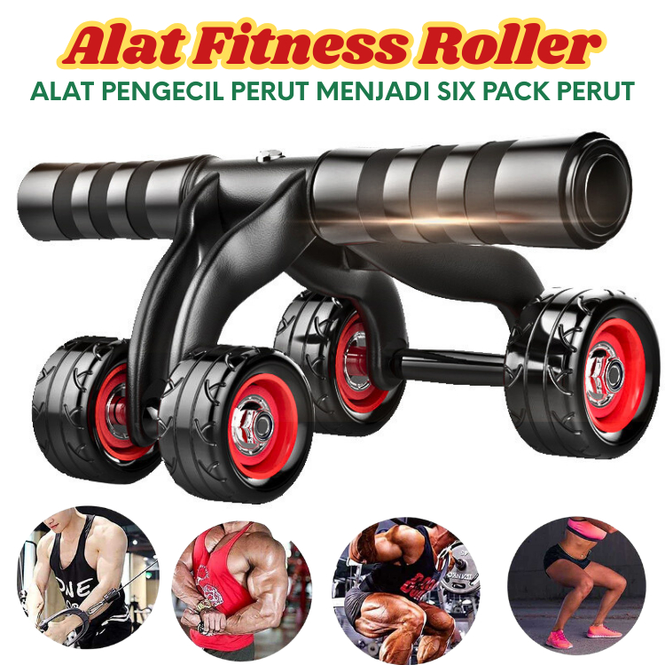 READY Alat Fitness Roller Pengecil Perut menjadi Six Pack Olahraga Perut VKTECH Power Wheel Roller