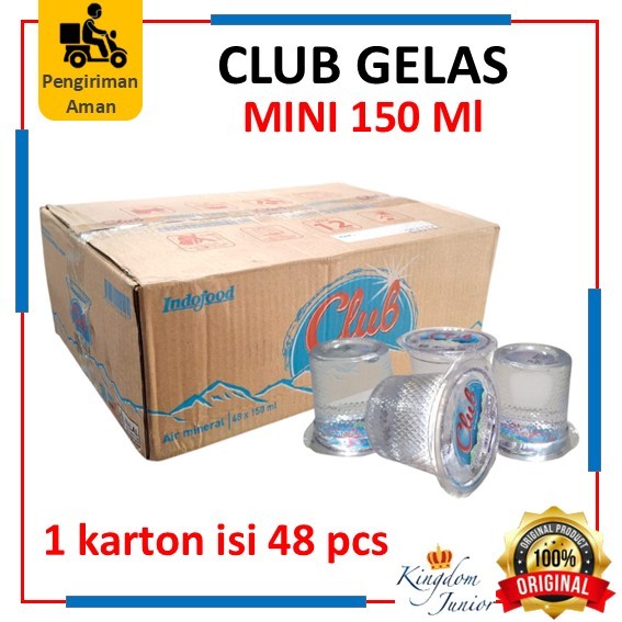 

Club Gelas Mini 150Ml 1 Karton Isi 48 Pcs / Air Mineral Gelas Mini / Air Minum Gelas Mini 150 Ml