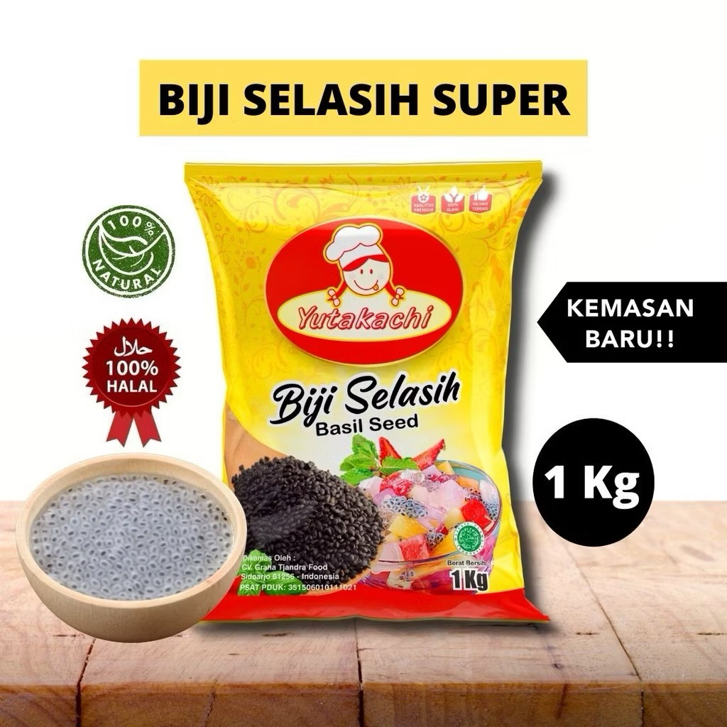 Biji Selasih Yutakachi 1kg / Basil Seed Import per 1 kg GROSIR KILOAN