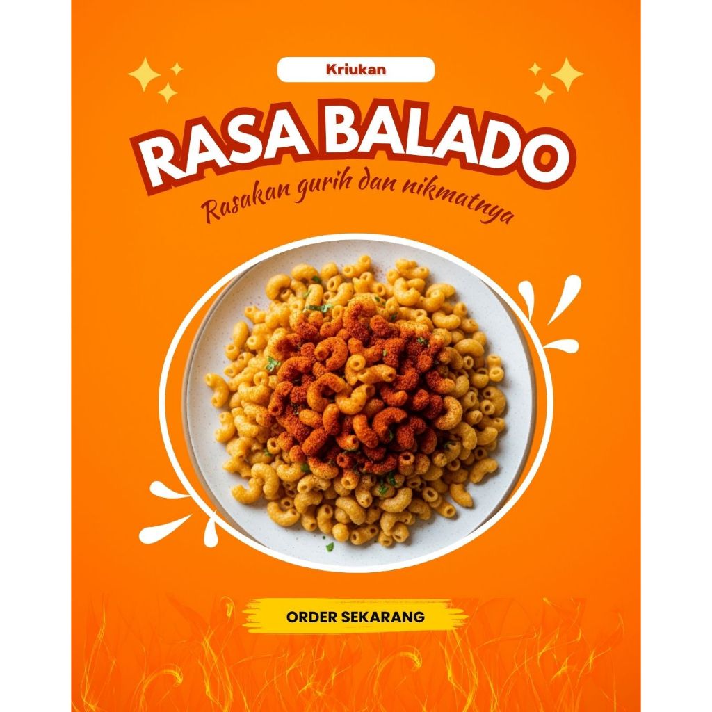

MAKARONI KRIUK BALADO MANIS GURIH 125 GRAM – MAKARONI BANTAT RASA BALADO GURIH MANIS UKURAN 125 GRAM