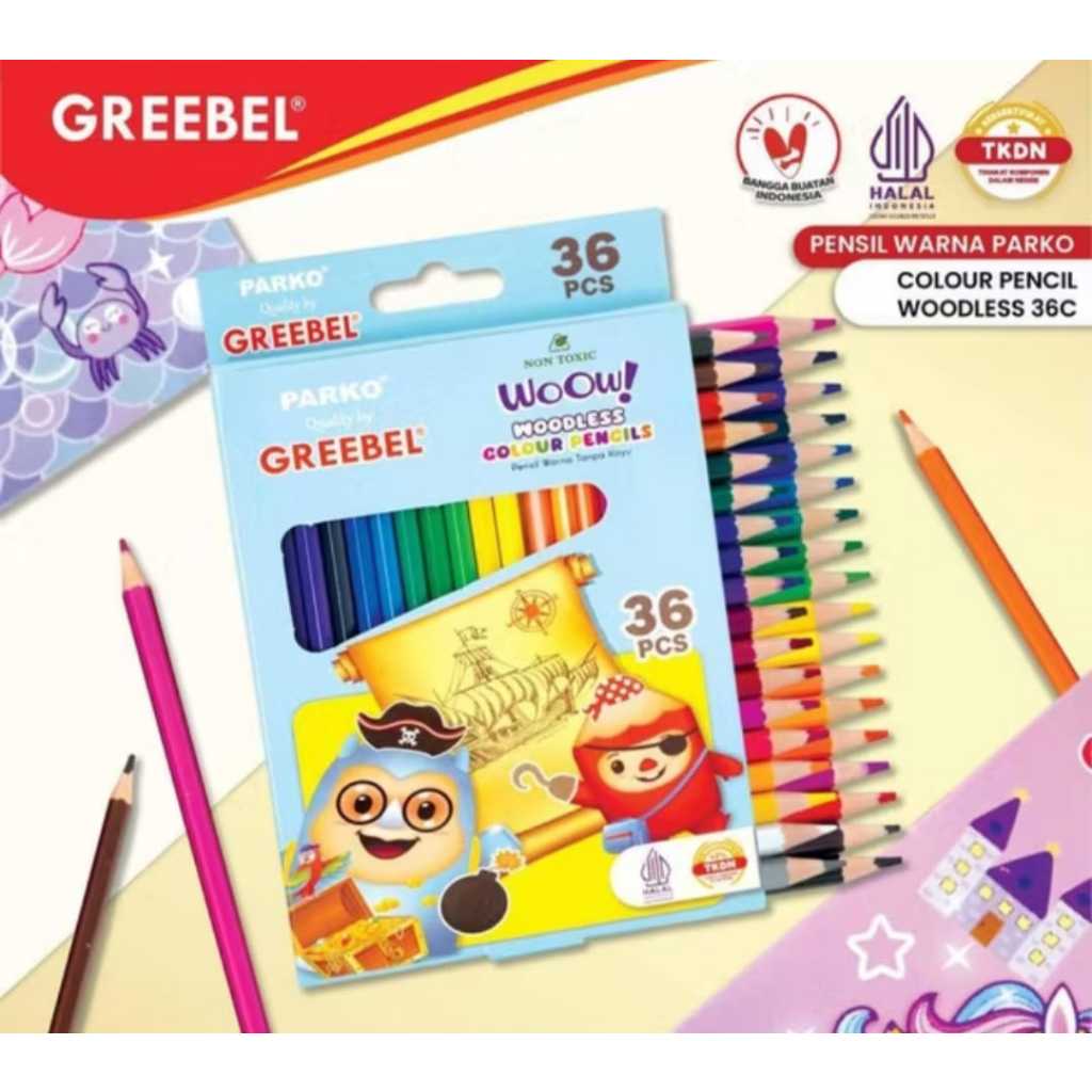 Pensil Warna Greebel Parko 36 Warna //Pensil Warna Woodless Parko By Greebel