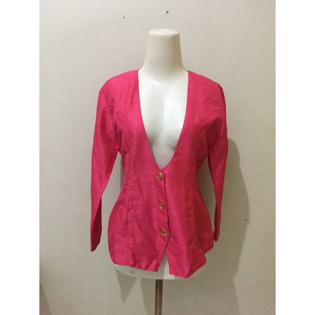 [preloved] blazer vintage fuschia