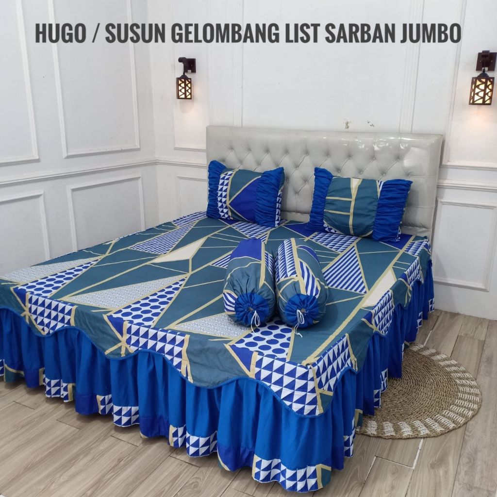 sprei rumbai susun gelombang list 180x200x20 sarban jumbo