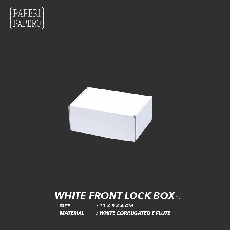 

White Front Lock Box - Boks Putih Packaging Hampers (11 x 9 x 4 cm) (1 pcs)