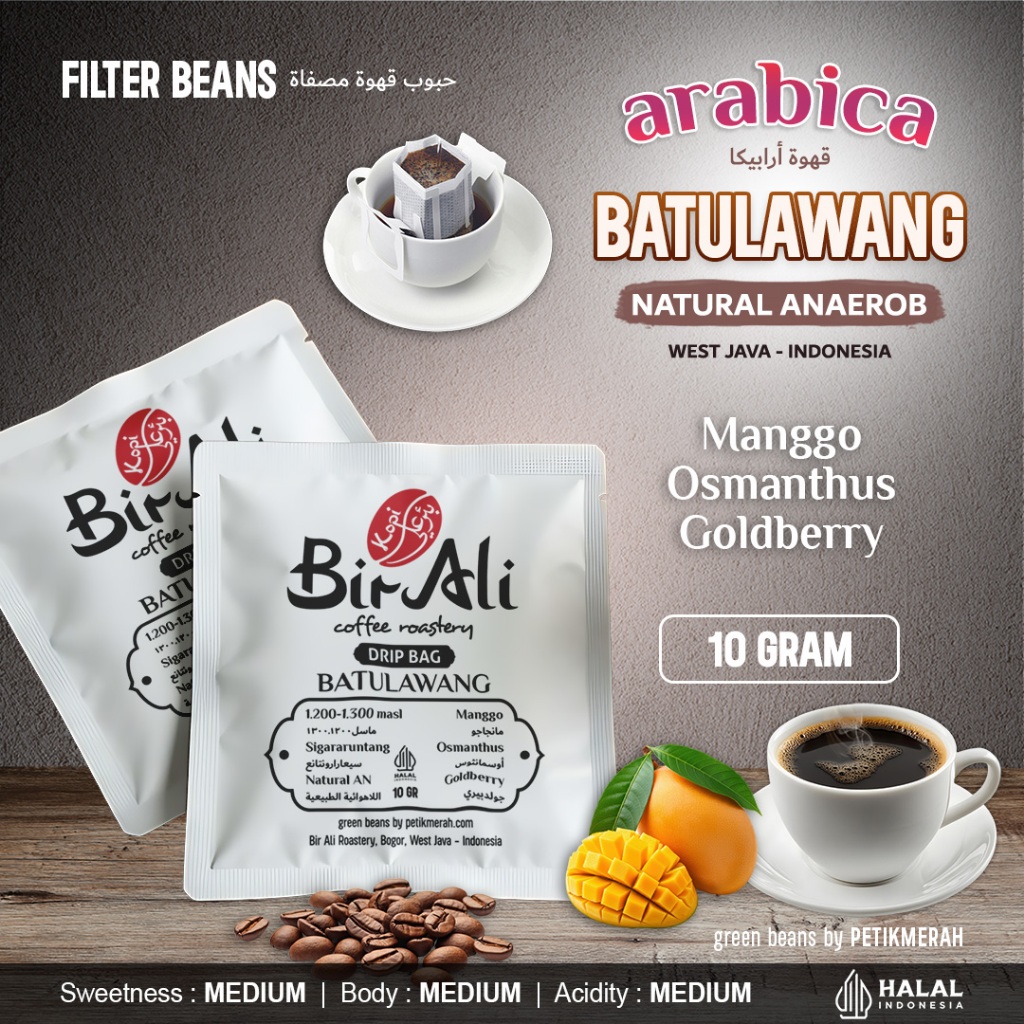 

BATULAWANG NATURAL ANAEROB Drip Bag Kopi Bubuk Saring Arabika Arabica Petik Merah Sachet Instan