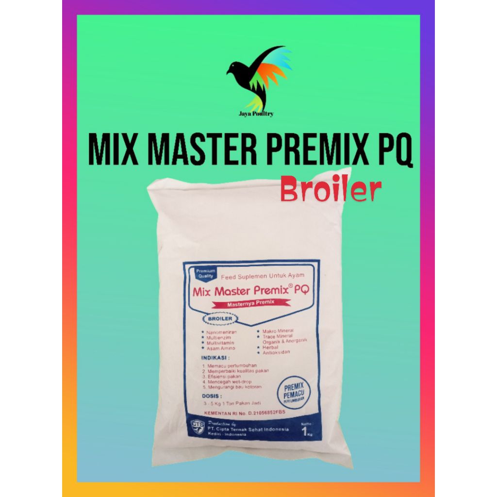 MIX MASTER PREMIX BROILER PQ 1Kg - Premix Ayam Broiler Pedaging Pemacu Pertumbuhan