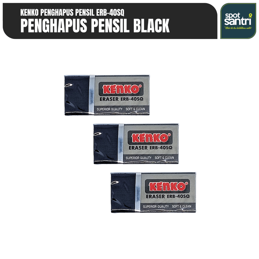 

Penghapus Setip Pensil KENKO Hitam ERB-40SQ | Pencil Eraser Black [PCS]