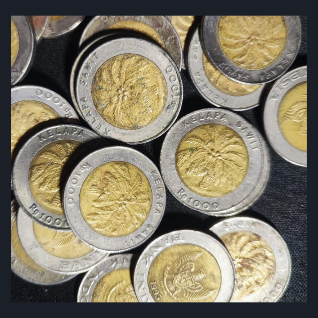 Koin Kuno Indonesia 1000 Rupiah Kelapa Sawit | VF