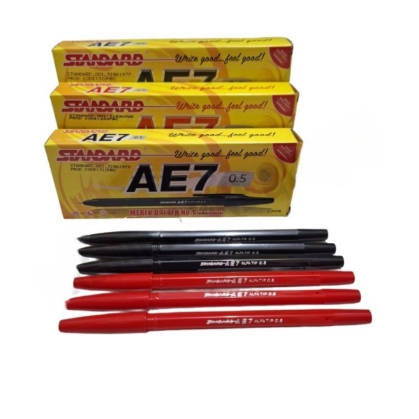 

1 Lusin Pulpen STANDART AE7 Asli Isi 12 Pcs / Pena Standart