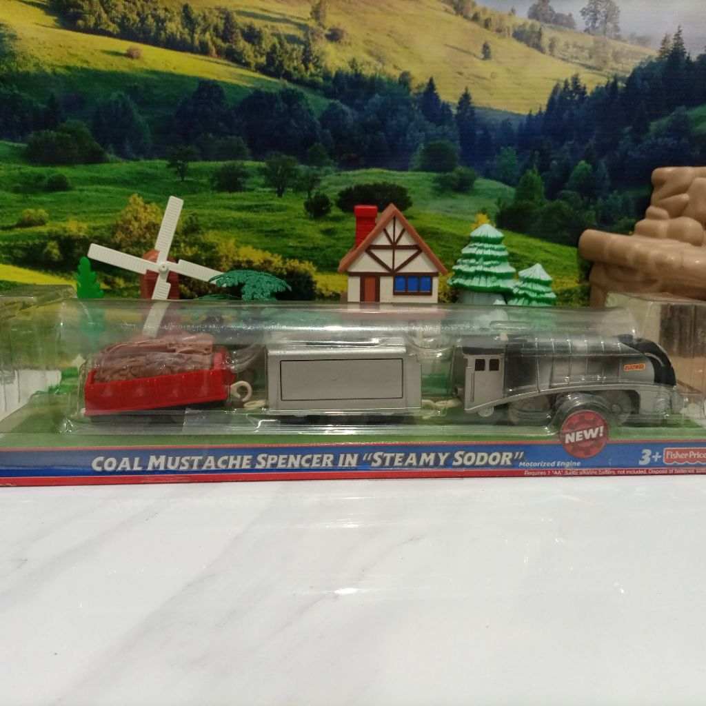 Fisher Price - Thomas & Friends Old Trackmaster Coal Mustache Spencer In Steamy Sodor (Plarail Compa