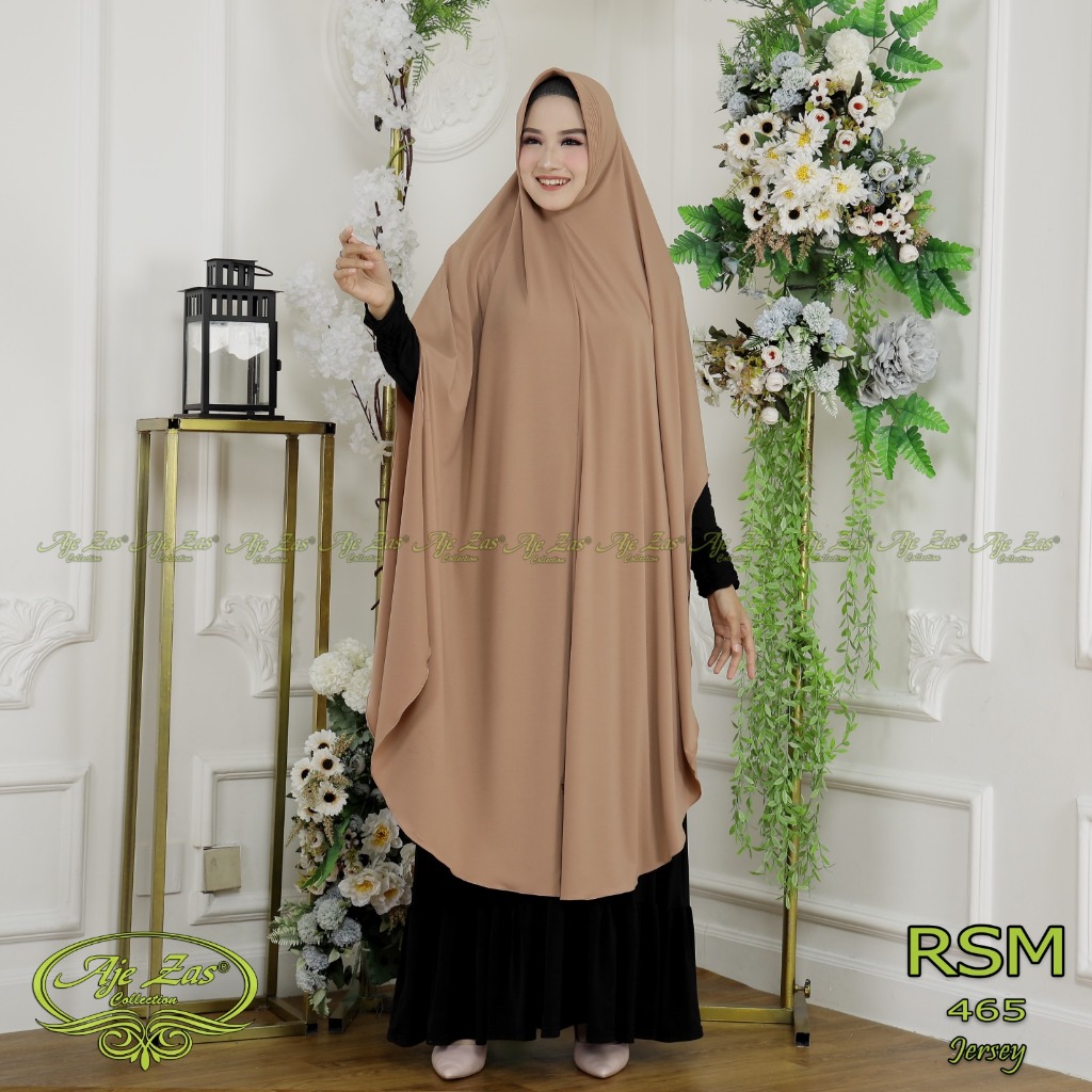 AJE ZAS - Hijab/Khimar/Kerudung Bergo Pet Busa Kode-RSM Matt Jersey