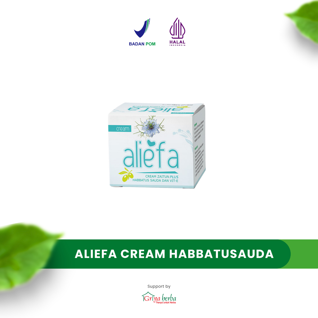GRIYA HERBA Aliefa Cream Zaitun Plus Habbatus Sauda Antioksidan 15 gr Krim Pemutih Wajah Glowing Cep