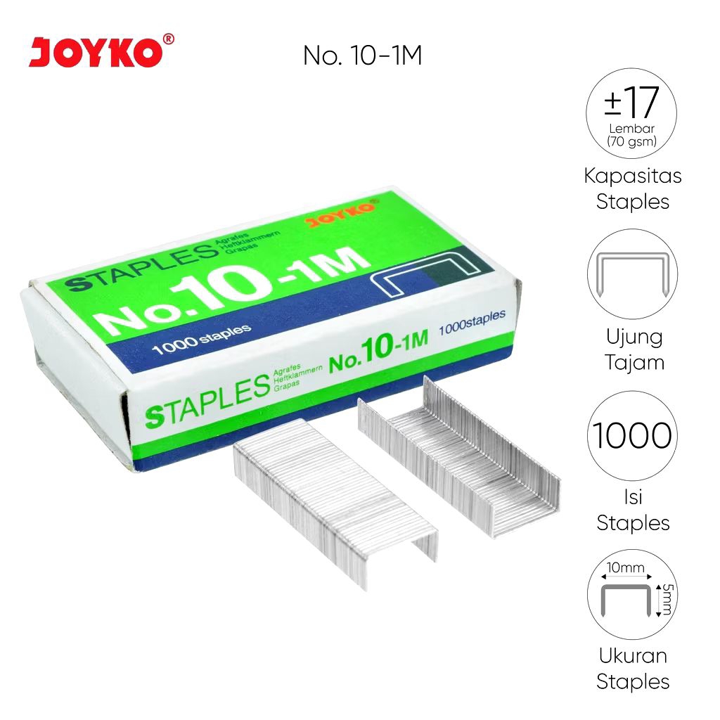 

Joyko No.10-1M | Isi Staples | Refill Stapler HD-10 | HD-10CL | HD-10D | HD-10M | HD-MP | HD-10SN | ST-9