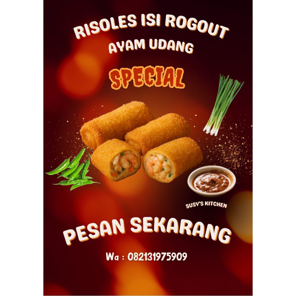 

RISOLES RAGOUT AYAM SPESIAL, UDANG, HOMEMADE, HALAL ISI 5 Besar2