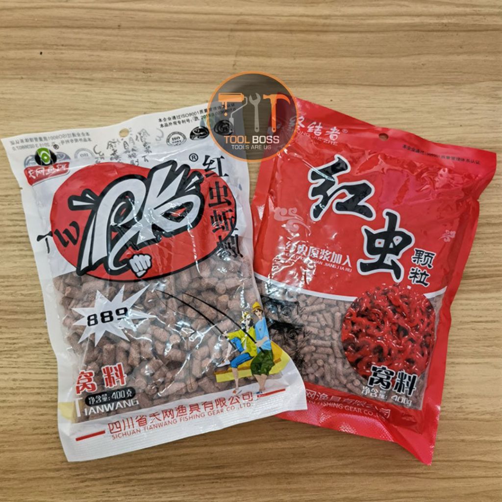 Umpan Pelet Pancing Cacing Merah 400gr
