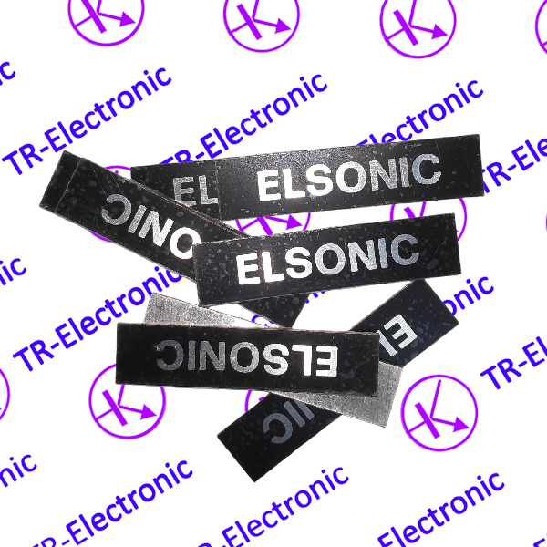 

Label alumunium Merk 'ELSONIC; (Bungkus 10 Keping) ukuran 1x4 cm