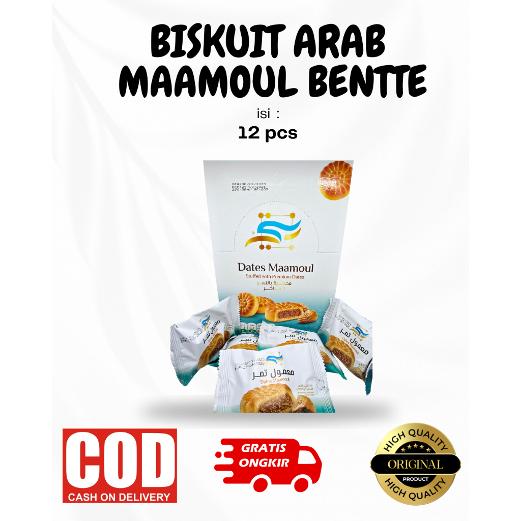 

Biskuit Kurma Arab Saudi / Maamoul Bentte / Oleh oleh Haji dan Umroh / isi 12 Pcs
