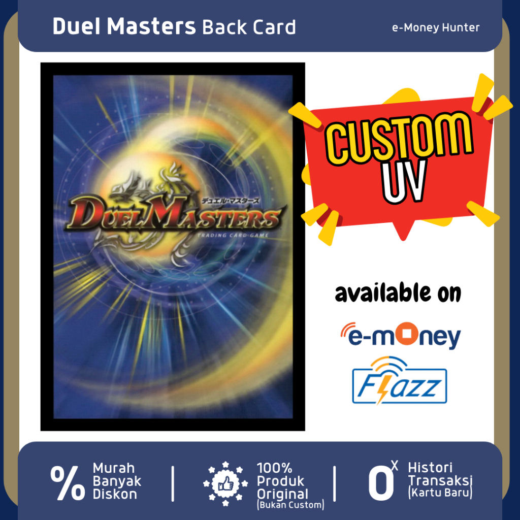 e-Money Flazz DUEL MASTERS CARD Kartu Custom UV Doff eToll NFC