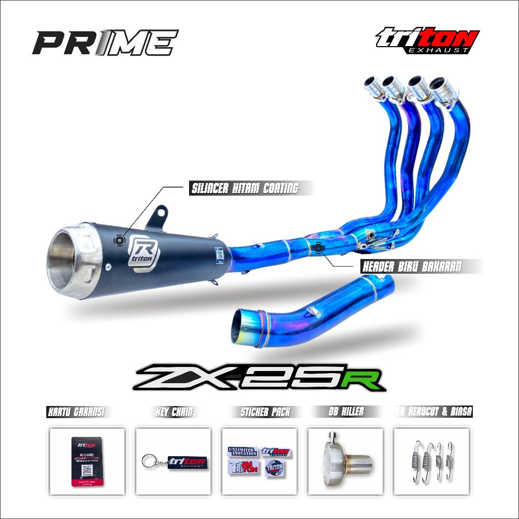 Knalpot Kawasaki ZX25R ZX25RR full system Triton original type Prime