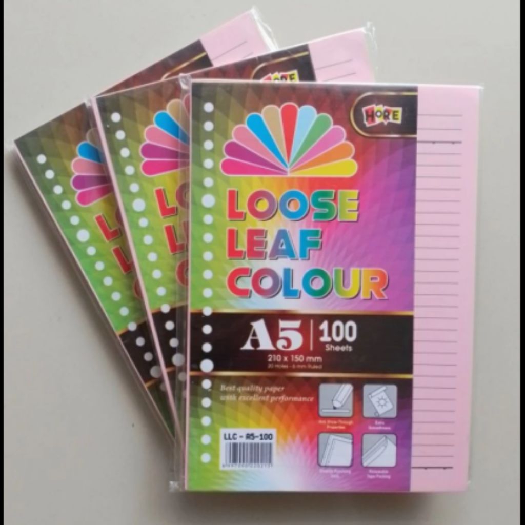 

LOOSE LEAF HORE A5/B5 GARIS RAINBOW
