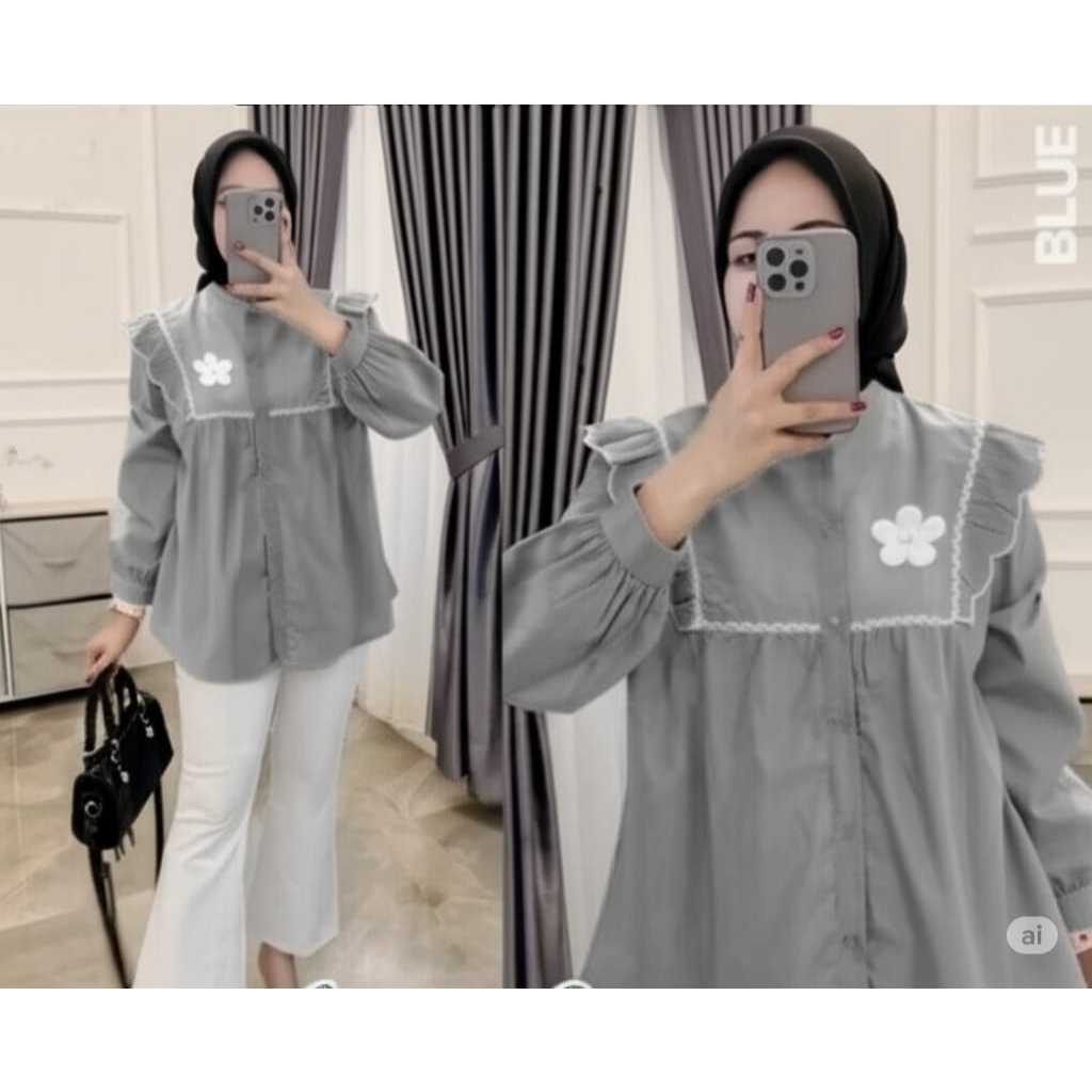 HOT BLOUSE FLOWER / ATASAN FLOWER WANITA / BLOUSE WANITA