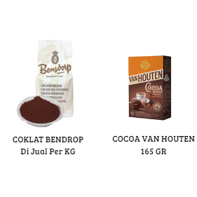 

ANEKA COKLAT BUBUK & CERES UNTUK OLAHAN BAKING DLL