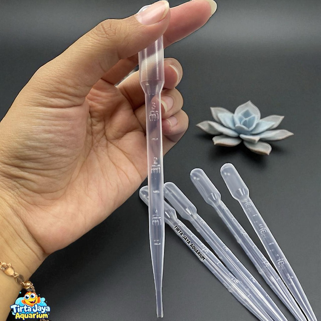 PIPET TETES KUTIR KUTU AIR OBAT IKAN PAKAN IKAN AQUARIUM PLASTIK SEDOTAN OBAT PASTEUR 3ml cc