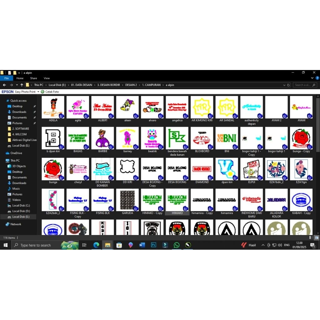 Kumpulan Desain Bordir Dan Font Premium ( 40rb Desain Emb + 24rb Font )