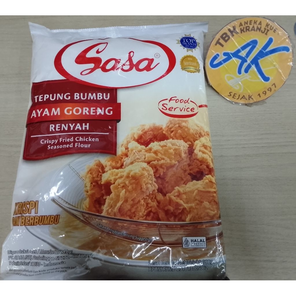 

SASA TEPUNG BUMBU AYAM GORENG RENYAH 900 GRAM 1KARTON ISI 12PCS