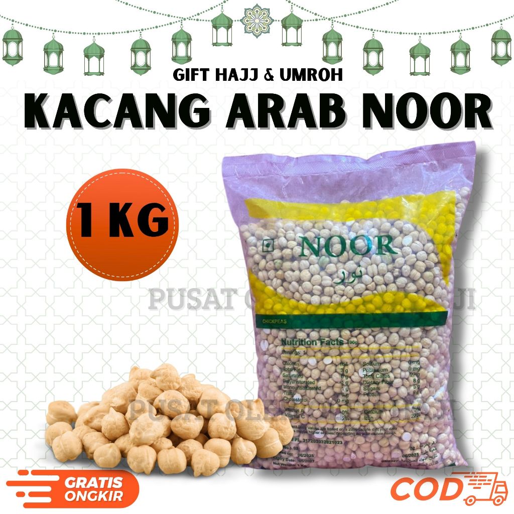 

KACANG ARAB NOOR 1 KG KACANG ARAB PREMIUM TERBARU KACANG ARAB ENAK CHICKPEAS GURIH DAN RENYAH KAYA VITAMIN NUTRISI KACANG INDIA ASLI ORIGINAL BEST QUALITY OLEH OLEH HAJI DAN UMROH