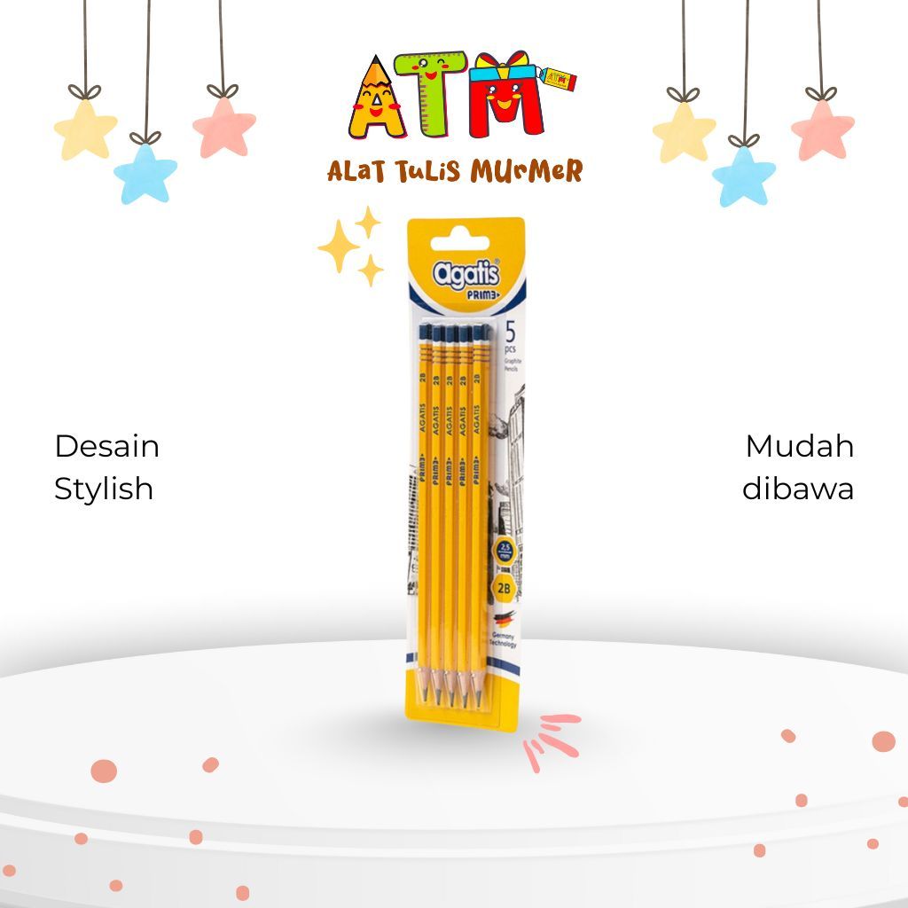 

Pensil 2B /Pensil sekolah/Pinsil//Agatis Prime Wood Per Pack Isi 12 Pcs / Pensil Agatis 2B