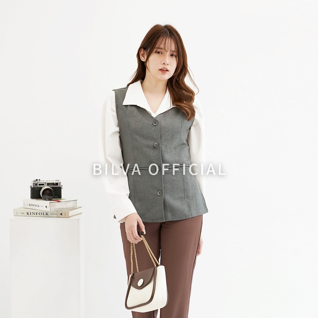 Bilva - Vest Wanita Jas Kerja Kantor Rompi Tanpa Lengan Wanita