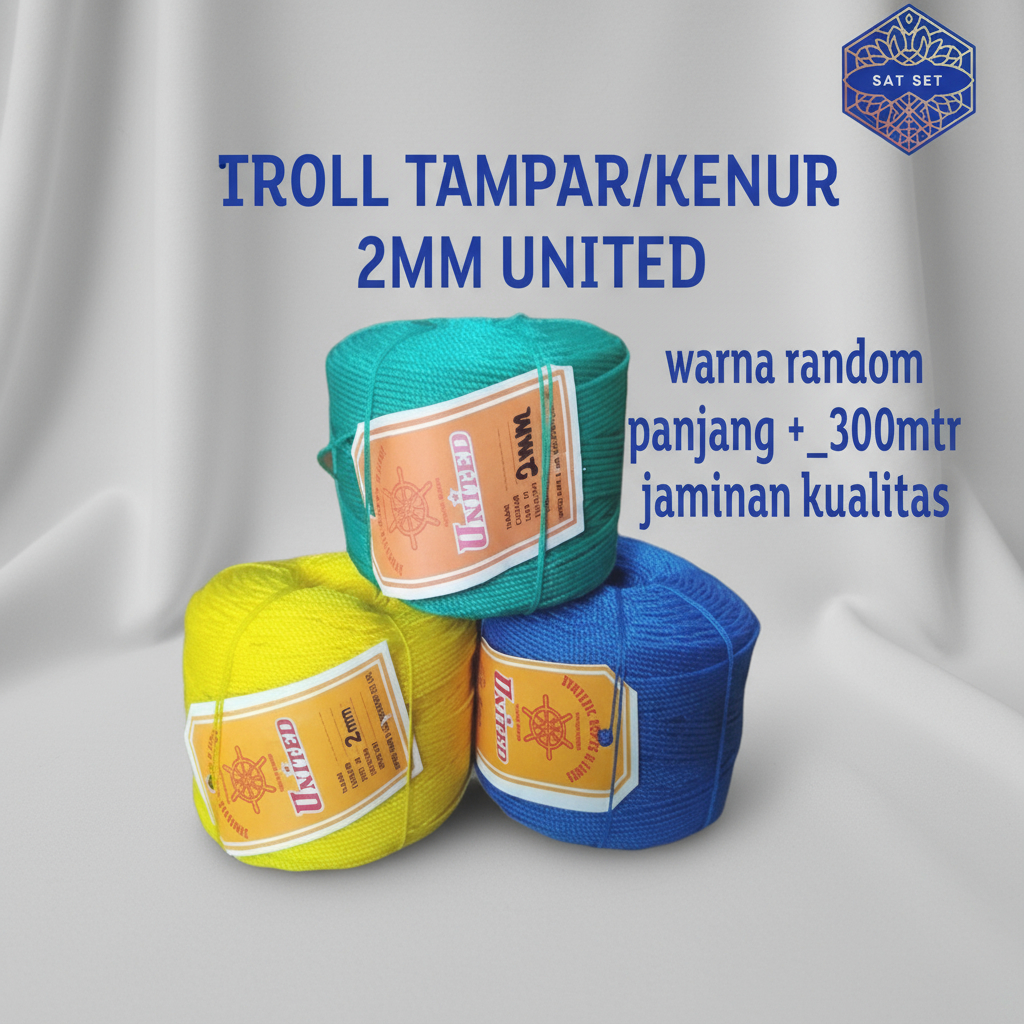 UNITED TALI TAMBANG 2mm 1 ROLL/ TALI TAMBANG 2MM TALI KENUR 2MM UNITED/ TALI KENUR/ TALI TAMBANG