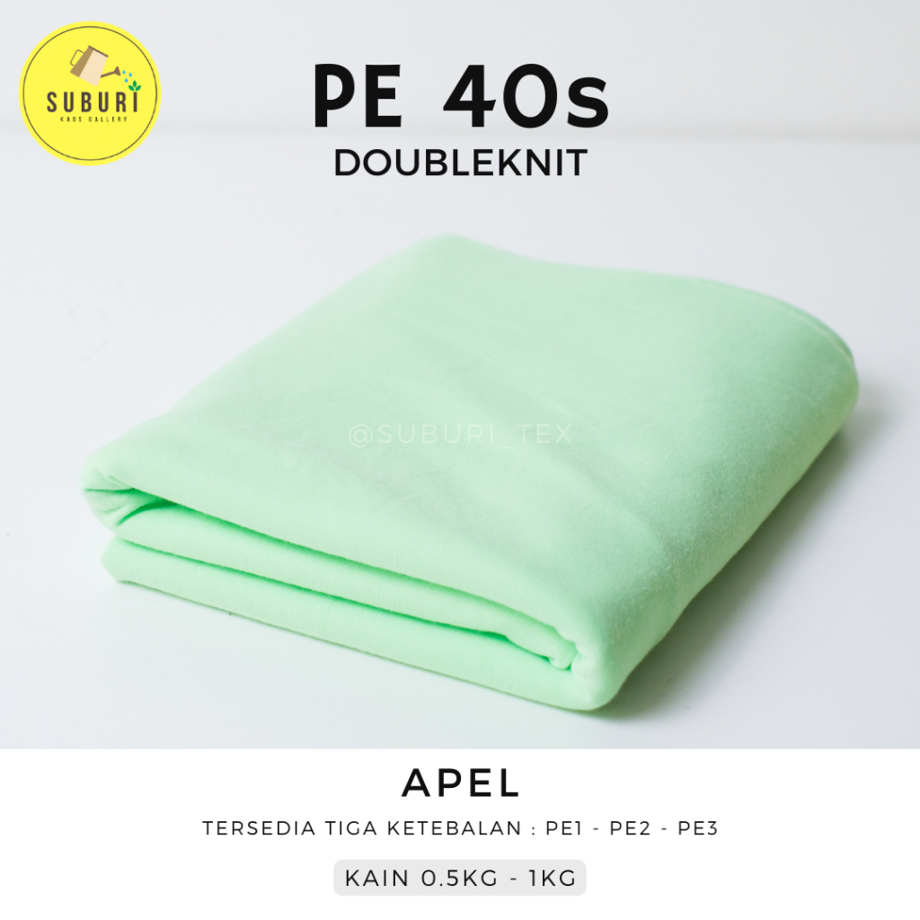 SUBURINDO TEXTILE | KAIN KAOS PE DOUBLE KNIT 40s KILOAN | KAIN SETENGAH KILO | KAIN WARNA APEL | WAR