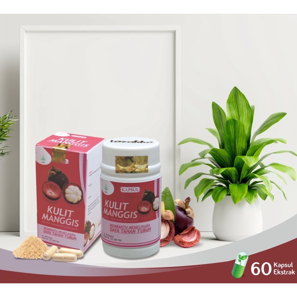Kulit Manggis Kering Suplemen Kesehatan Tubuh Obat Imun Antioksidan isi 60 kapsul