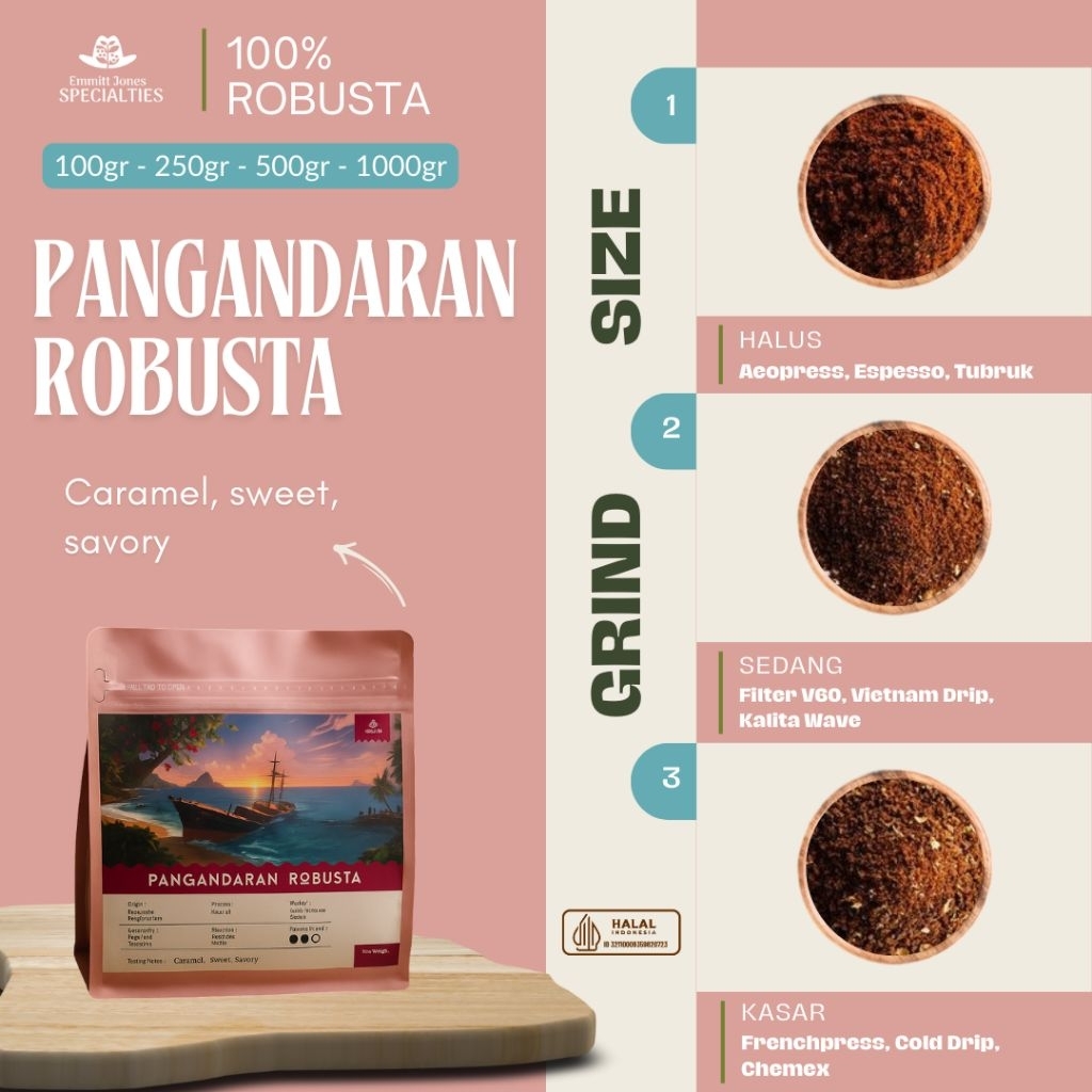 

Pangandaran Robusta 1kg | Natural Robusta (Biji - halus - med - kasar)