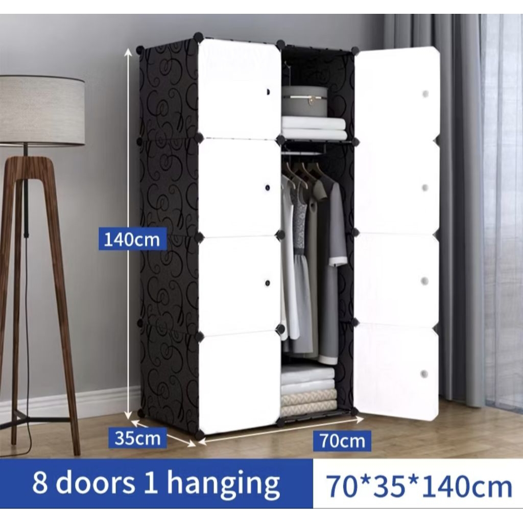 Lemari plastik / Lemari pakaian / Lemari karakter anak 8 pintu