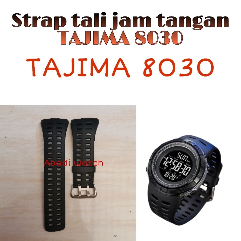 STRAP TALI JAM TANGAN RUBBER DIGITAL TAJIMA 8030 80 30 TAJIMA8030