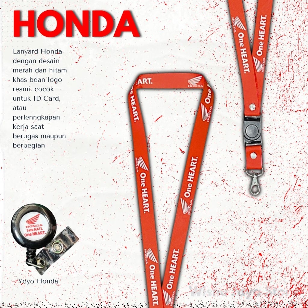 

lanyard/tali idcard honda motot warna merah terbaru termurah