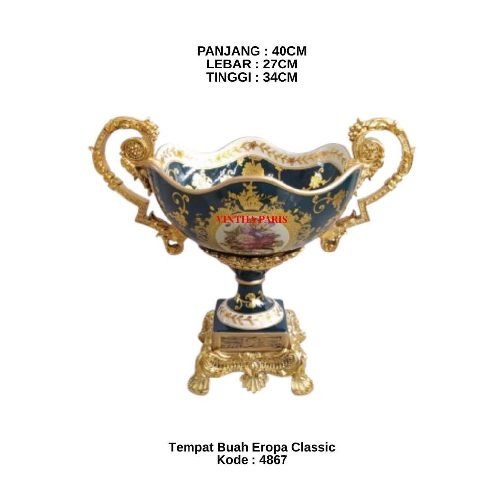Vas Gondola Keramik Eropa Klasik - Pajangan Mewah Interior Rumah - GRATIS Packing Kayu
