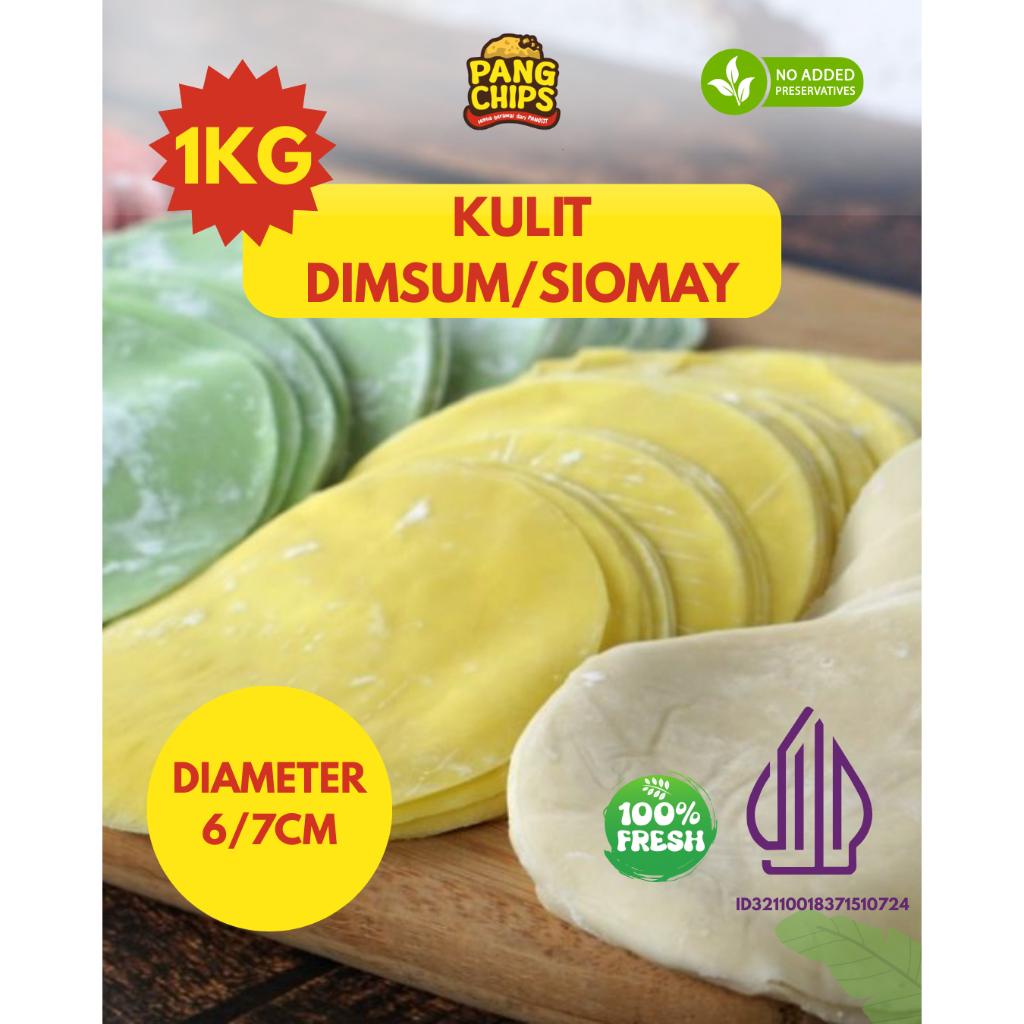 

Kulit Dimsum/Siomay/Gyoza Diameter 6-7cm Berat 1kg - Aneka Warna