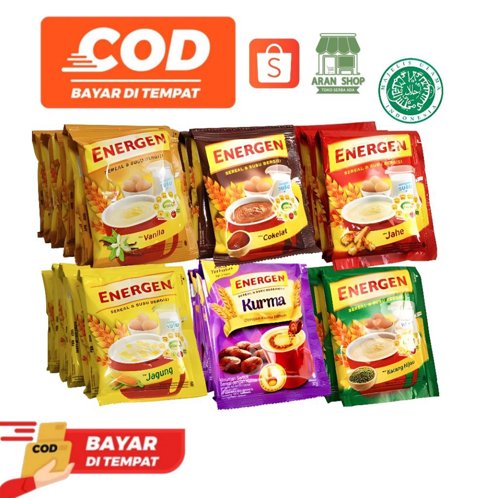 

Energen Rencengan 1 Pack (10 Sachet) – Semua Varian – Minuman Sereal Bergizi