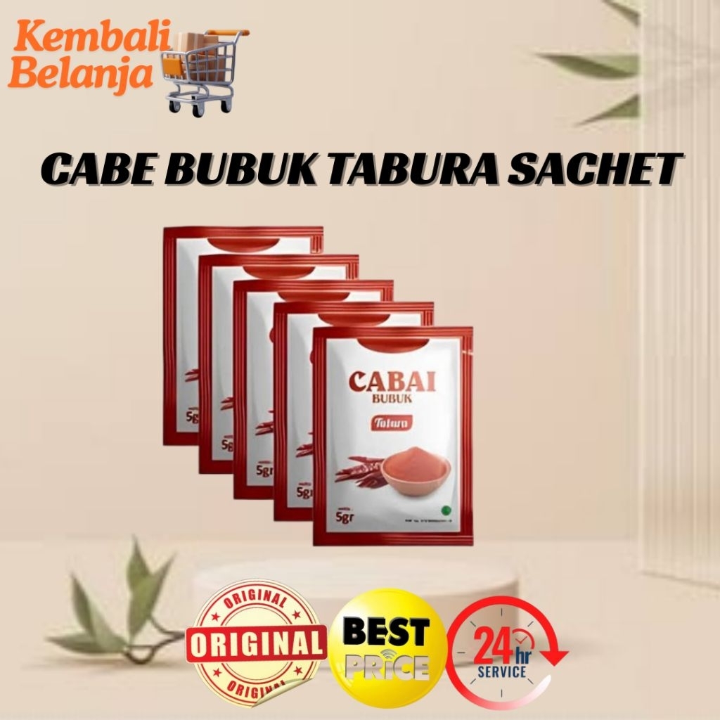 

Cabai Bubuk Tabura 1 Sachet/ Cabe Bubuk Tabura Enak/ Bumbu Masak Praktis