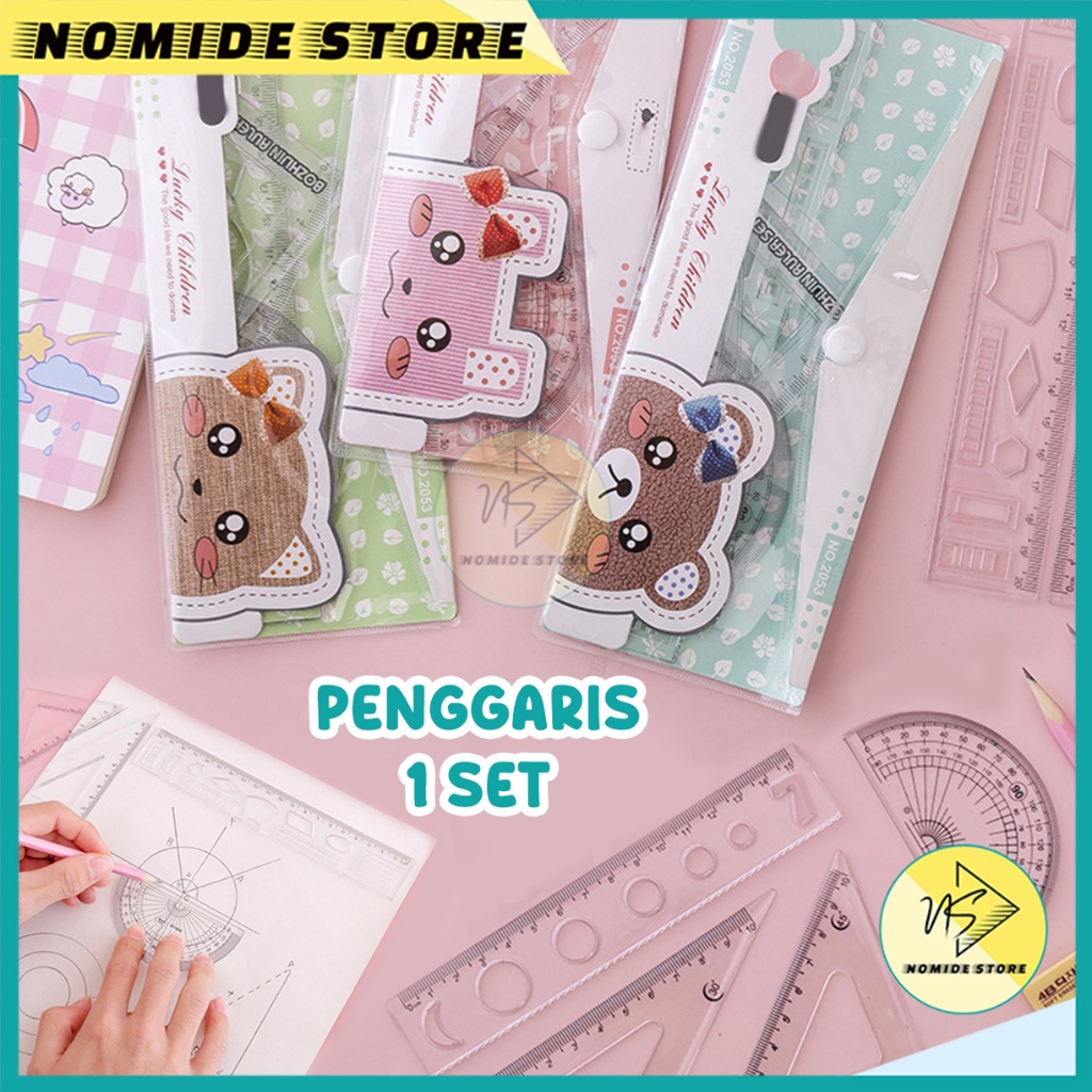 

Set Penggaris 4 in 1 Alat Tulis Mengukur Menggambar Busur Segitiga Perlengkapan Sekolah Kekinian