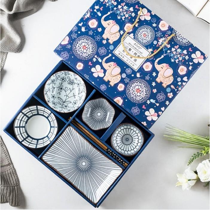 Japanese Bowl Ceramic Gift Set - Set Hampers Mangkuk Piring Keramik - Set Mangkuk Piring Keramik