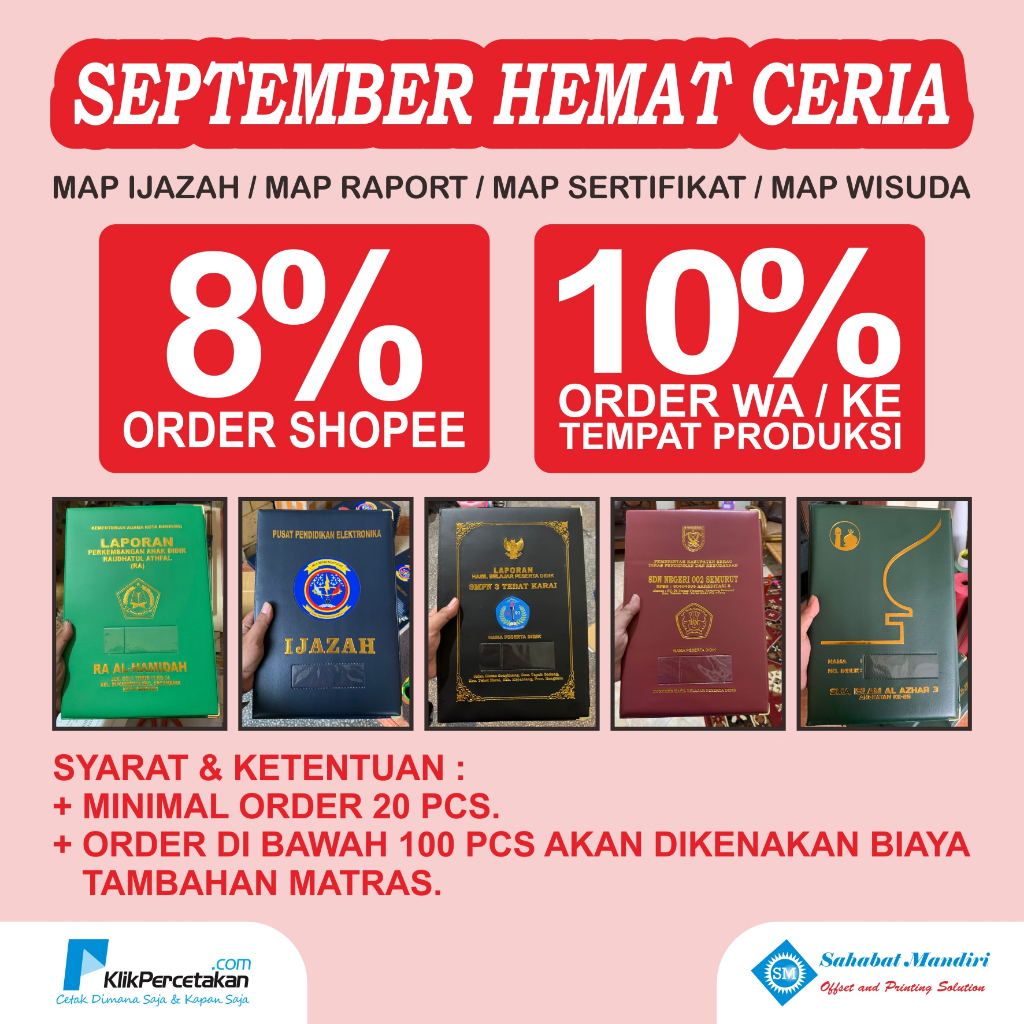 

PROMO MAP IJAZAH BUSA LOGO WARNA HOTPRINT PRESS K13 | MAP SERTIFIKAT MAP WISUDA