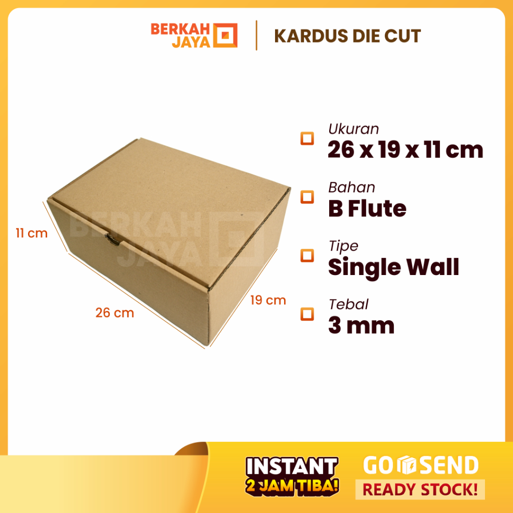 

(HARGA SPESIAL) BOX KARDUS 26x19x11 cm DUS PACKING 26 x 19 x 11 cm DIE CUT PIZZA