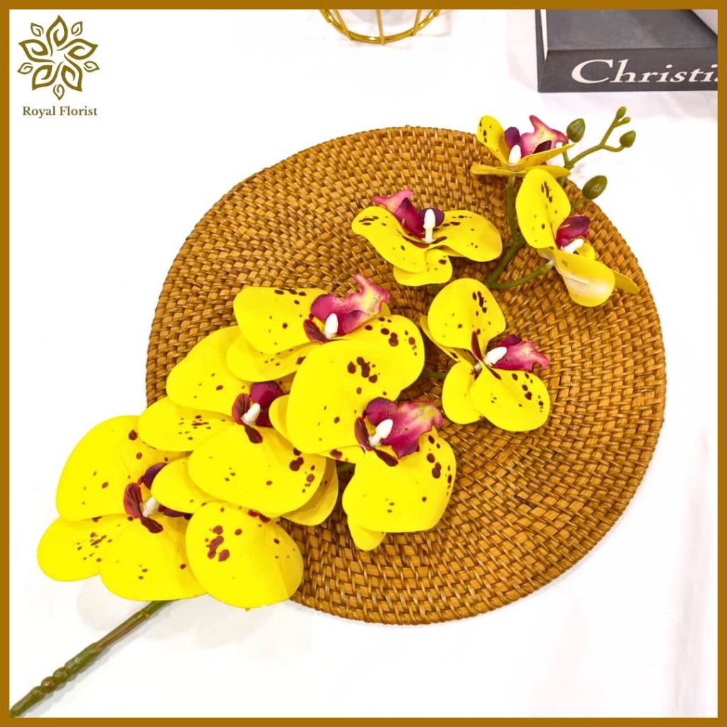 Bunga Anggrek Bulan Latex Jumbo/Bunga Anggrek Artificial/Bunga Dekorasi (NK 285)