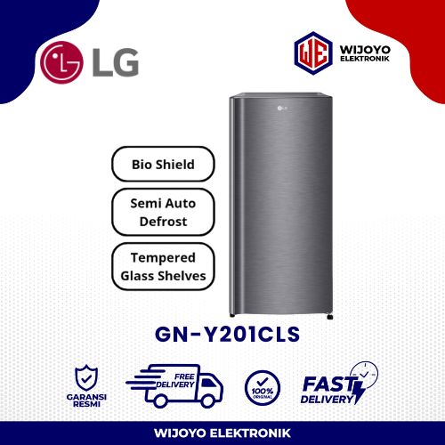 LG Kulkas 1 Pintu GN-Y201CLSR Semi Auto Deforst 169L / 164L Garansi Resmi / GN Y201CLSR
