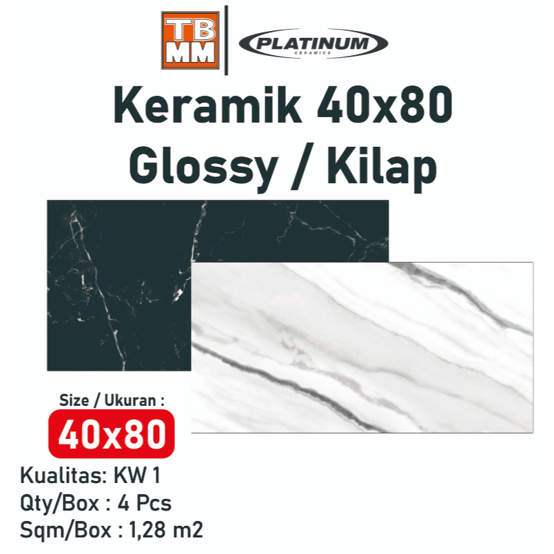 Platinum Keramik Dinding 40x80 Kw 1 Glossy
